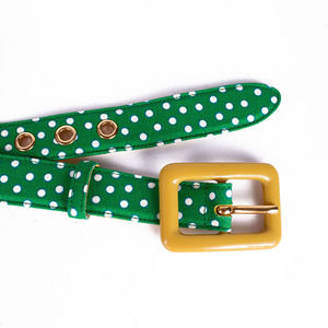 MIU MIU FOREST GREEN, WHITE SMOKE EVENING BELT | WOMENS